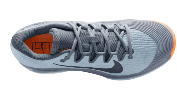 Nike Vapor 12 Clay Court Tennis Shoes - Ashen Slate/Obsidian/Light Armory Blue