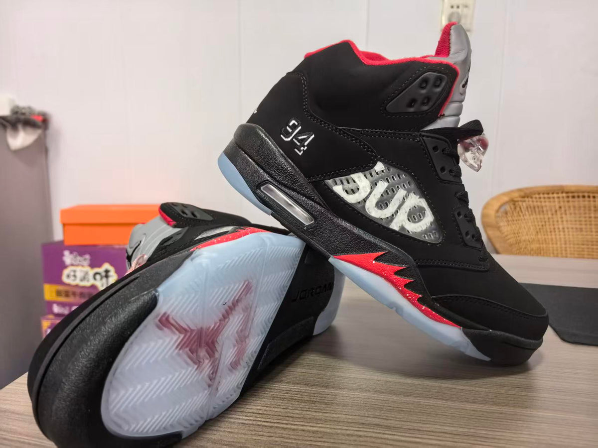 Air Jordan 5 Black & Red | Ember Circuit