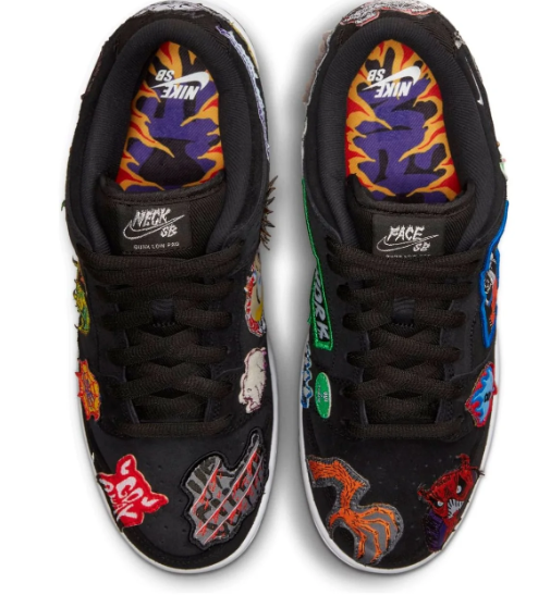 Nike SB x Neckface Dunk Low Pro 'Black' Sneakers - DQ4488-001