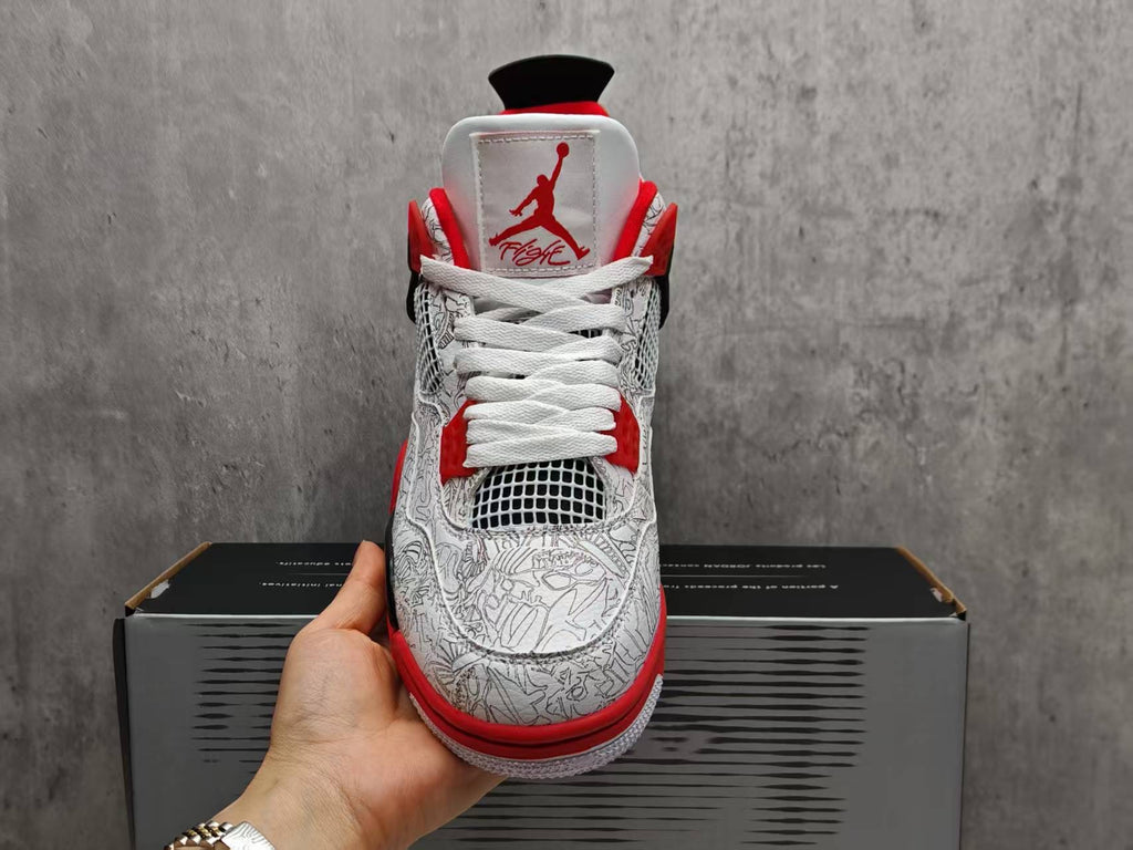 Air Jordan 4 White Laser | Prism Script