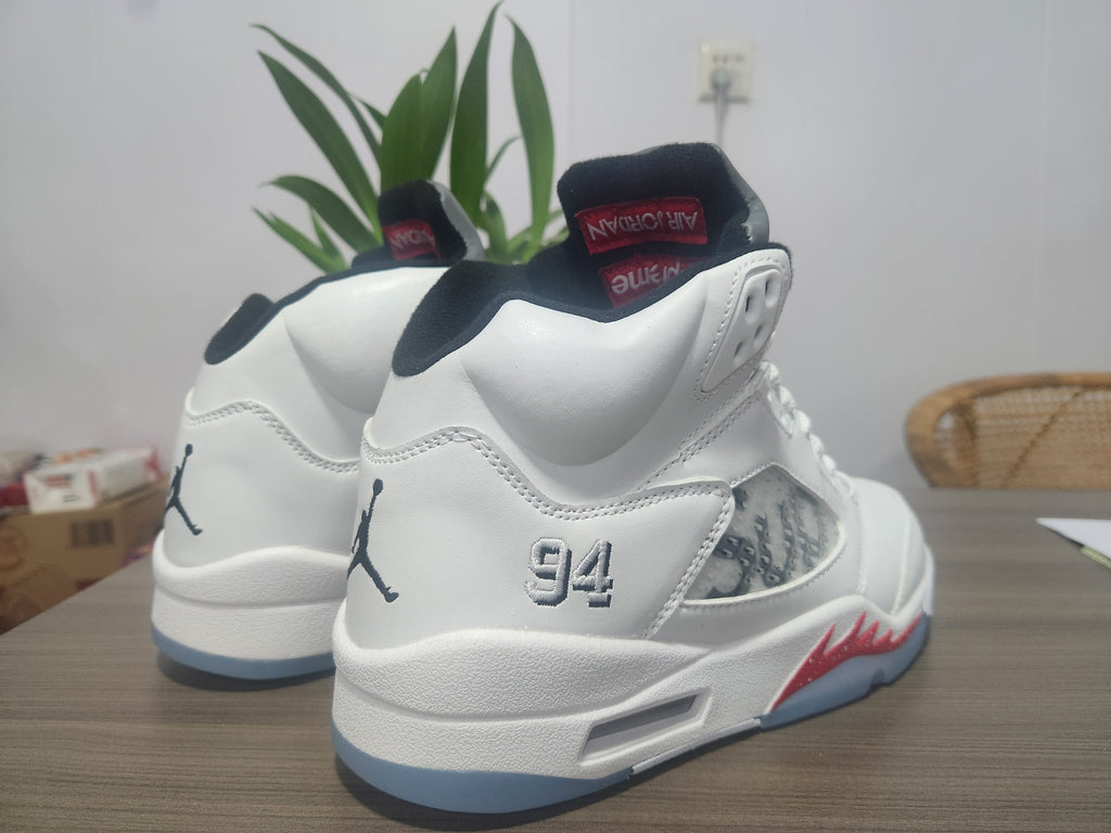 Air Jordan 5 "Crimson Dialogue" | Men's White & Red Sneakers