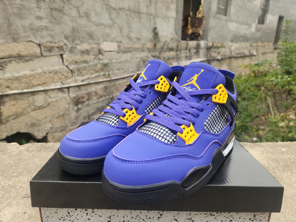 Air Jordan 4 Sneakers - Purple/Yellow