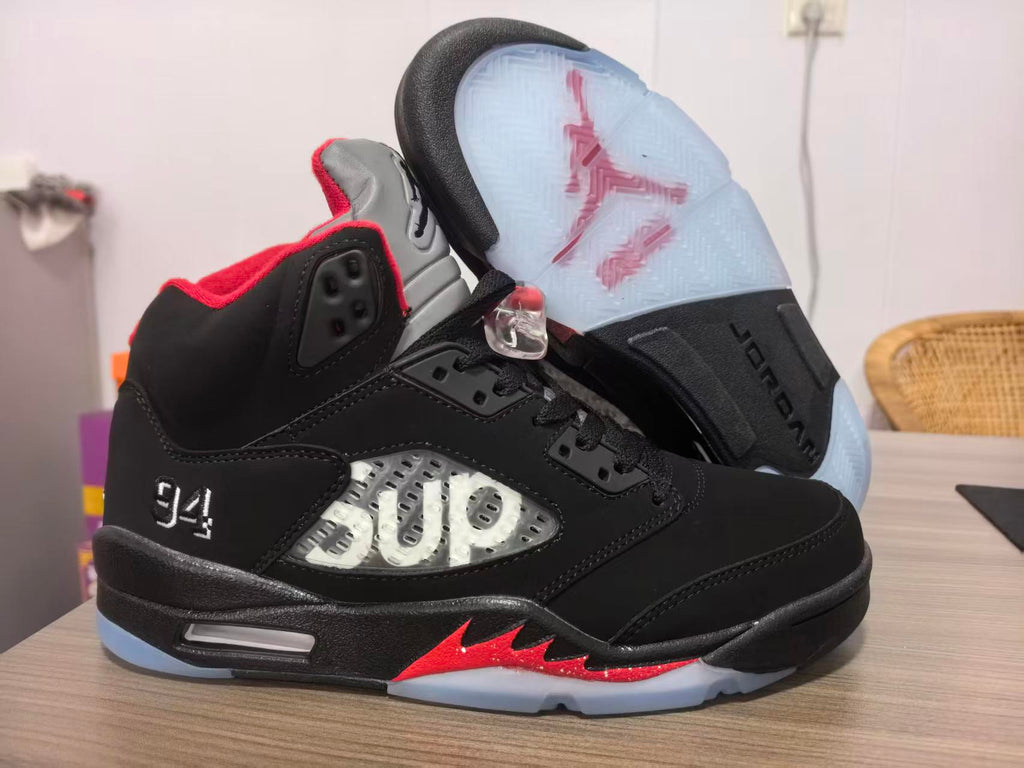 Air Jordan 5 Black & Red | Ember Circuit