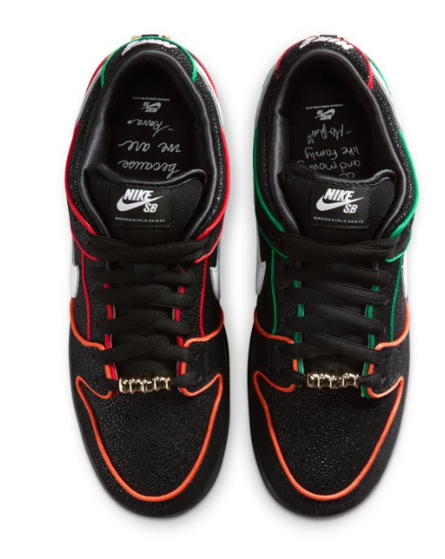 Nike SB Dunk Low Pro QS Sneakers - Black/White/Challenge Red
