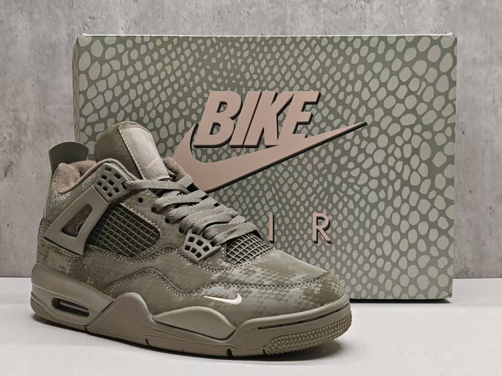 Air Jordan 4 Retro 'Military Mamba' Custom Sneakers - Olive/Black