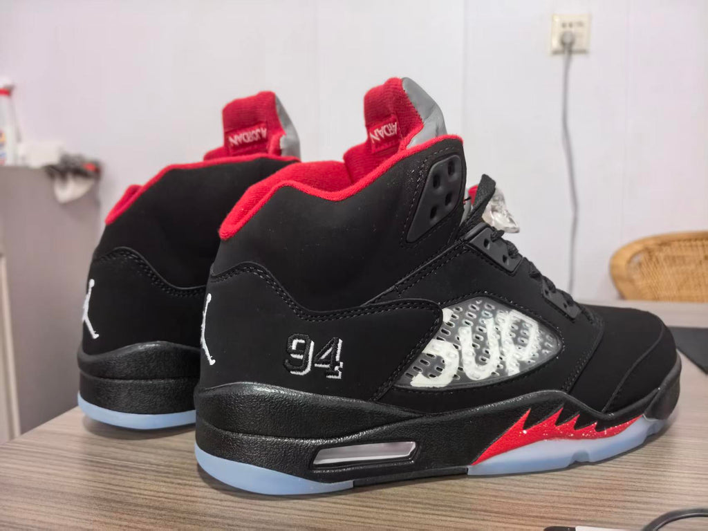 Air Jordan 5 Black & Red | Ember Circuit
