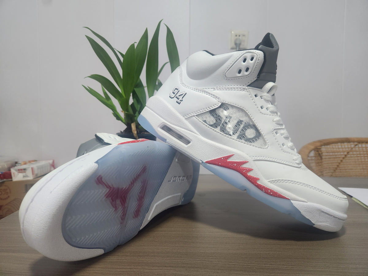 Air Jordan 5 "Crimson Dialogue" | Men's White & Red Sneakers