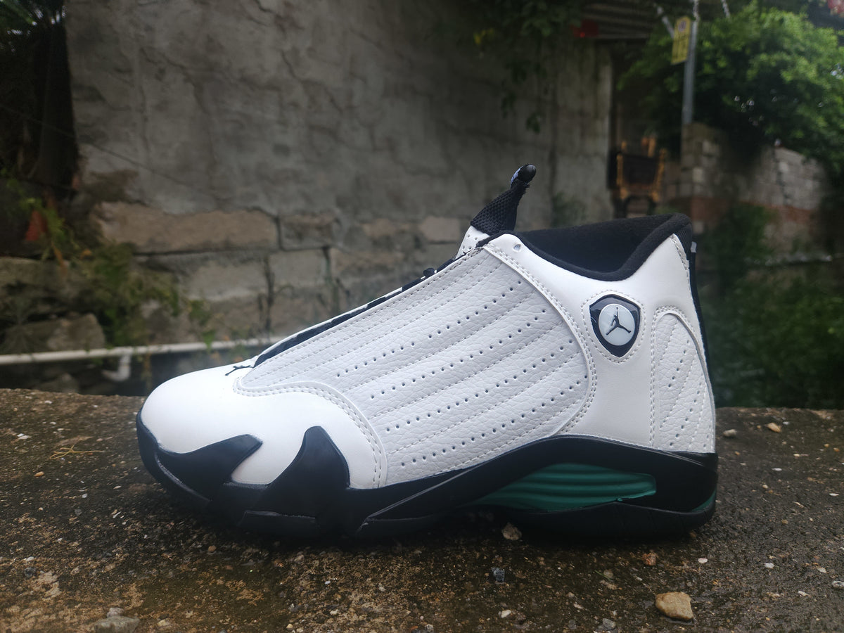 Air Jordan 14 Retro "Green Frequency" | White Black Green Sneakers