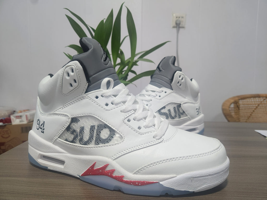 Air Jordan 5 "Crimson Dialogue" | Men's White & Red Sneakers