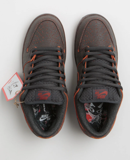 Nike SB Dunk Low Pro Premium 'Krampus' Sneakers - Dark Smoke Grey/Campfire Orange/Black