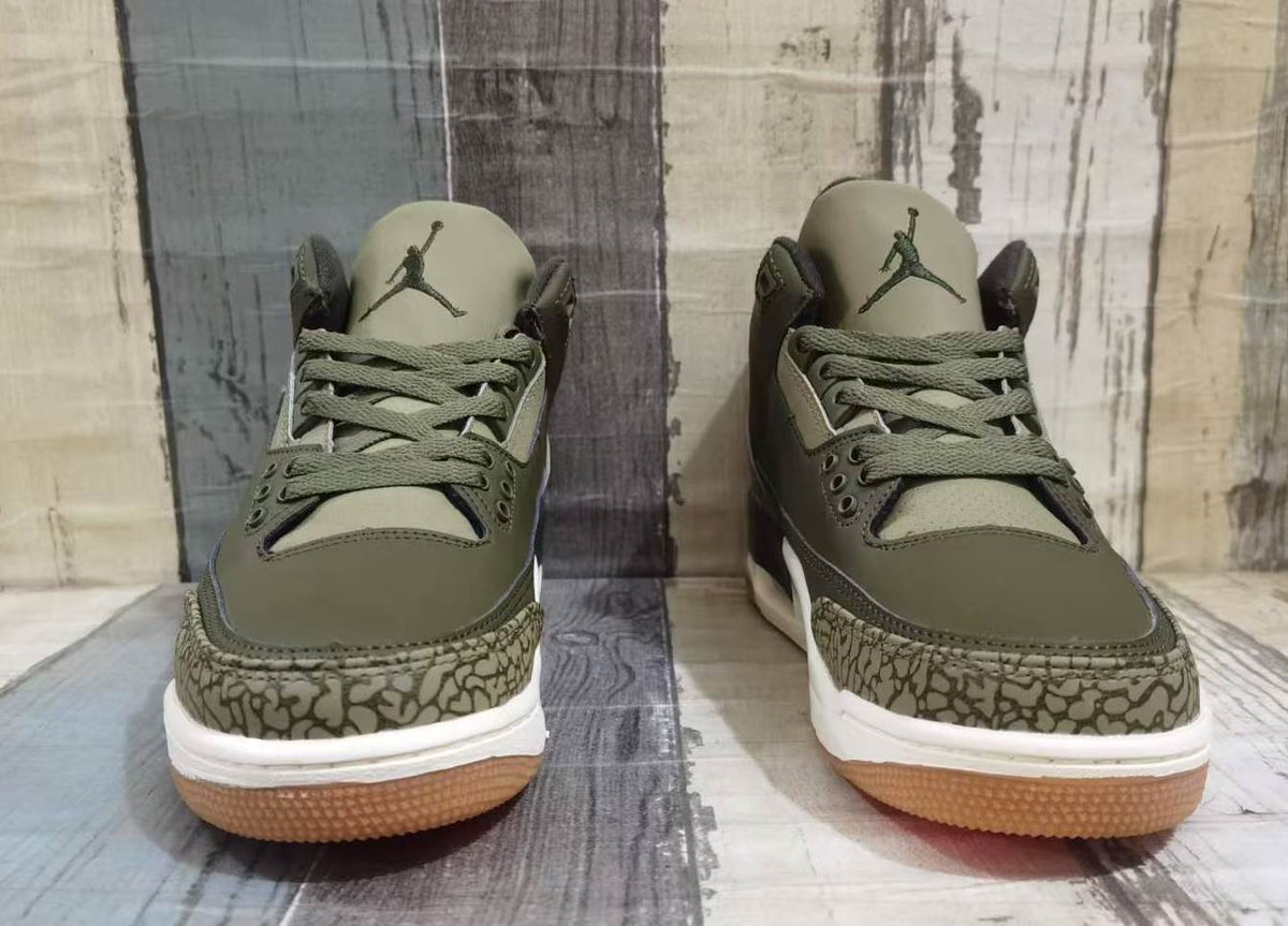 Air Jordan 3 Retro Sneakers - Medium Olive/Sequoia/Sail - DN3707-202