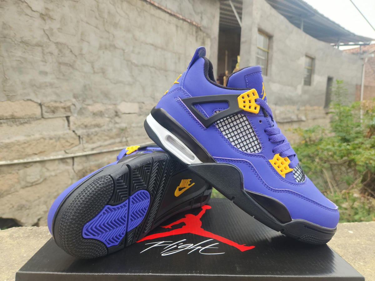 Air Jordan 4 Sneakers - Purple/Yellow