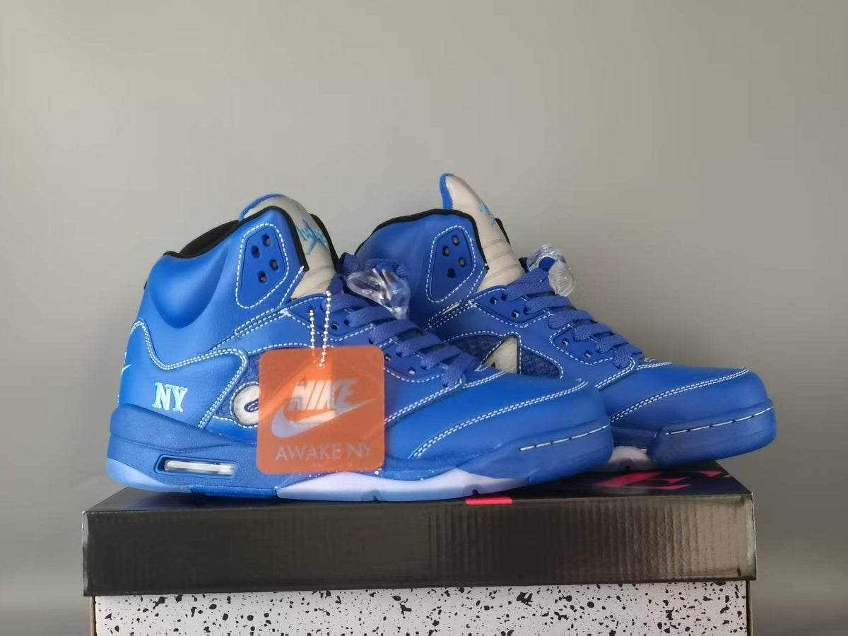 Air Jordan 5 Retro 'NY Arctic Blue' Sneakers - Blue/Black