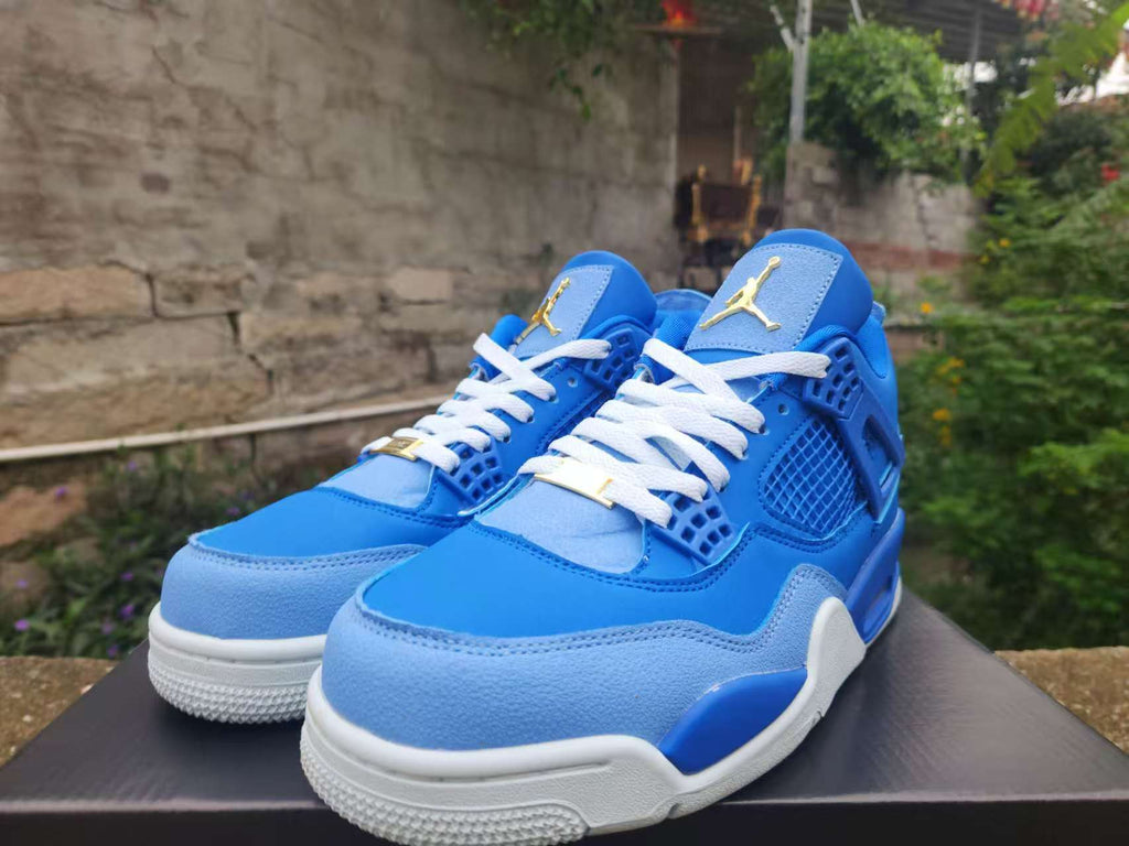 Air Jordan 4 Retro Sneakers - Royal Blue/Gold