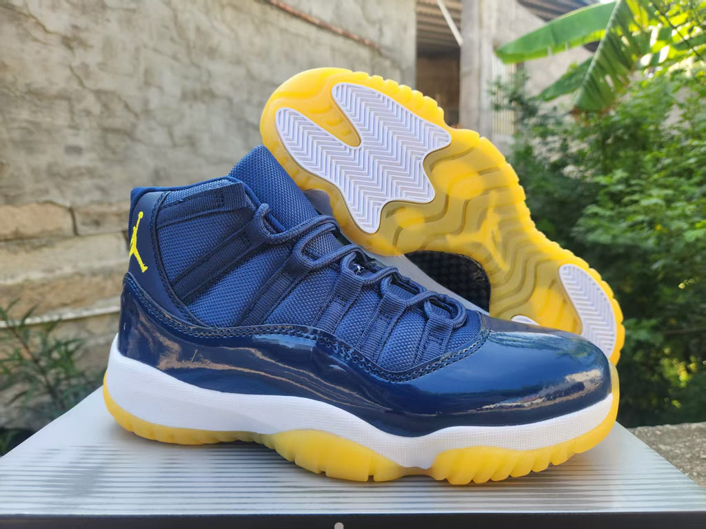 Air Jordan 11 Deep Blue & Yellow | Midnight Beacon