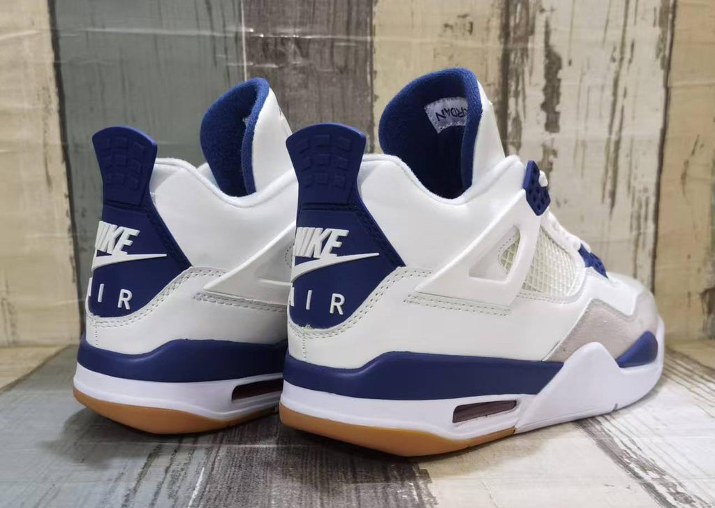 Air Jordan 4 Retro Sneakers - Off-White/Blue