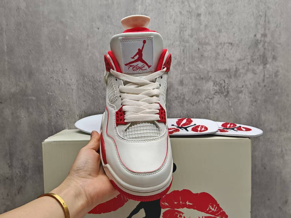 Air Jordan 4 Retro 'Valentine's Day' Sneakers - Sierra Red/White
