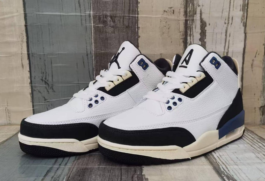 Air Jordan 3 Retro Sneakers - White/Grey/Blue