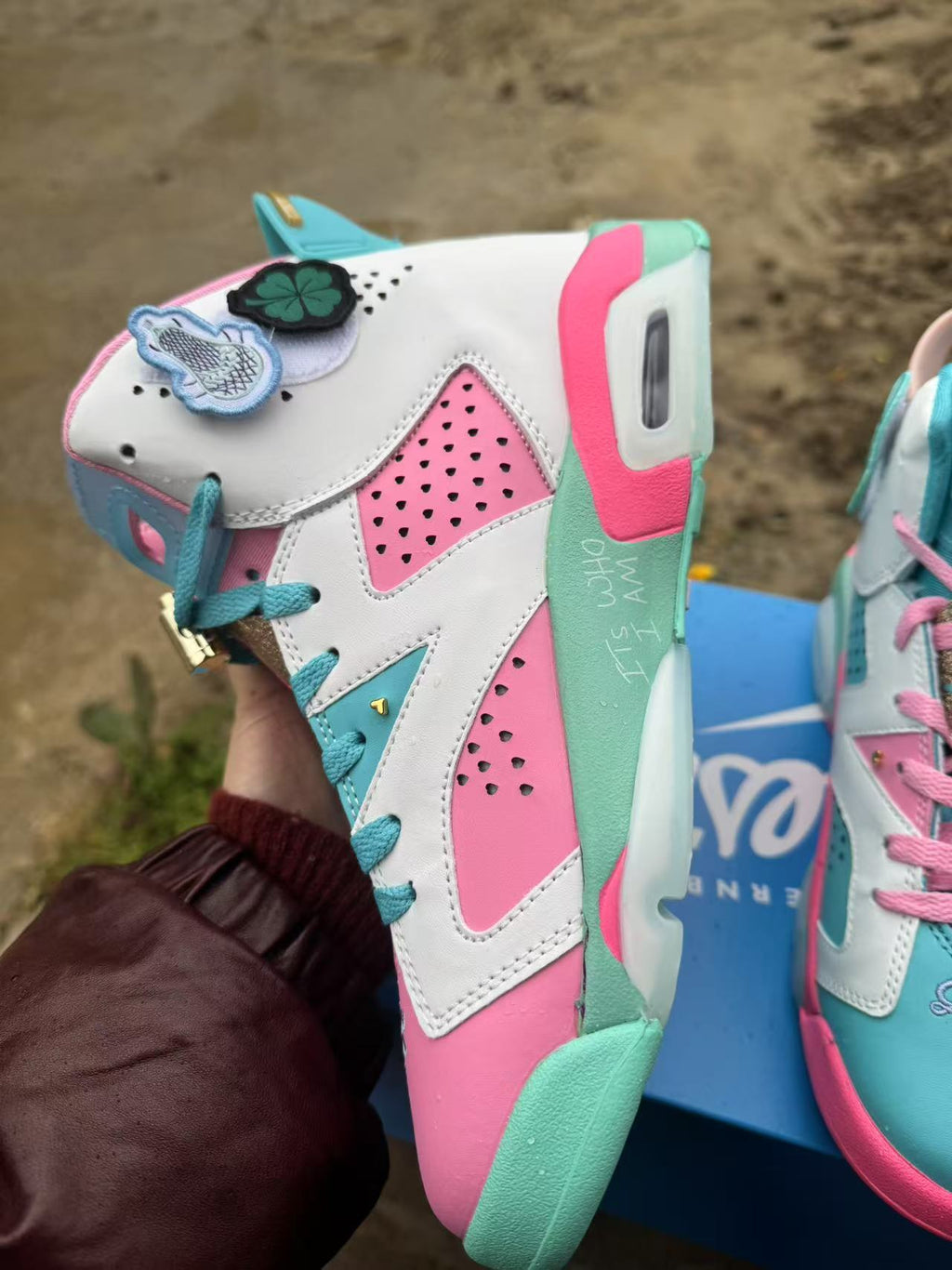 Air Jordan 6 Retro Sneakers - Blue/Pink