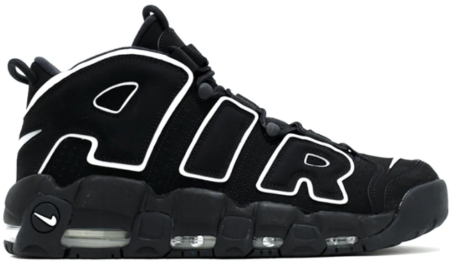 Nike Air More Uptempo 'Black White' Sneakers - 414962-00