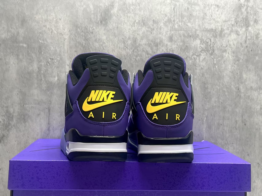 Air Jordan 4 Retro 'Lakers' Sneakers - Purple/Gold