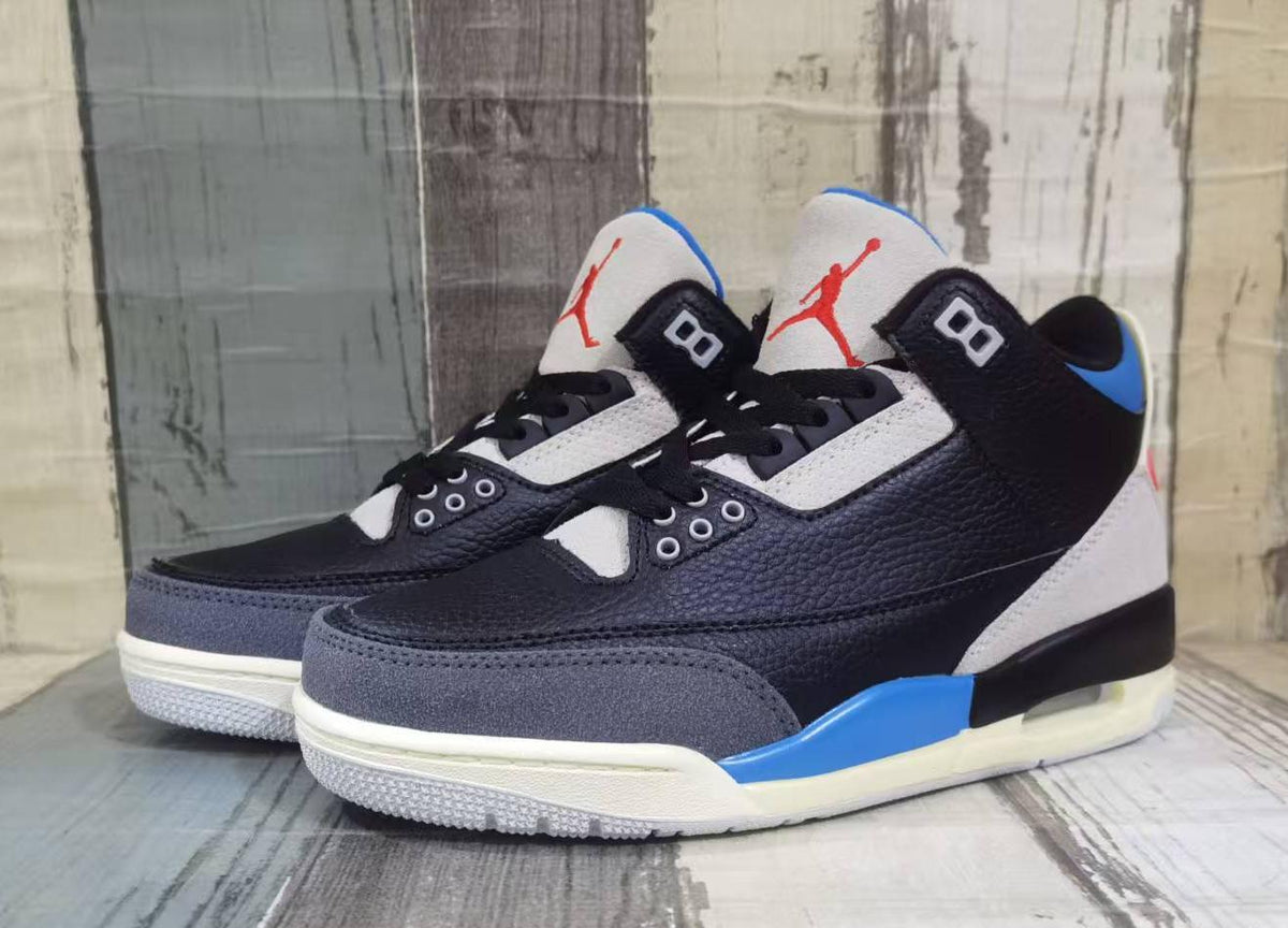 Air Jordan 3 Retro Sneakers - Black/Blue/Red