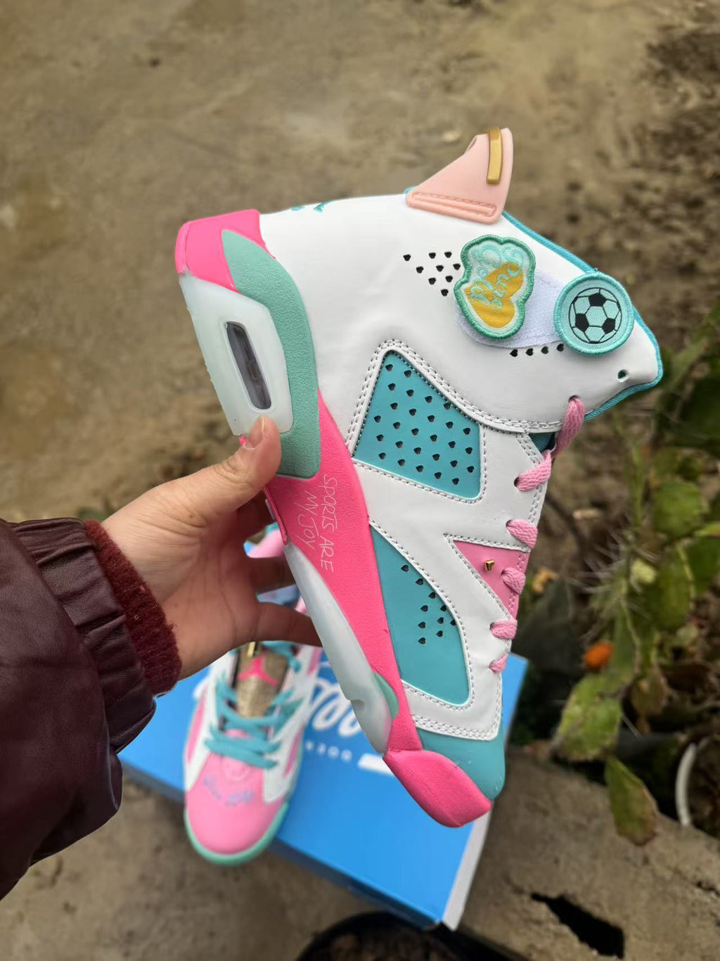 Air Jordan 6 Retro Sneakers - Blue/Pink