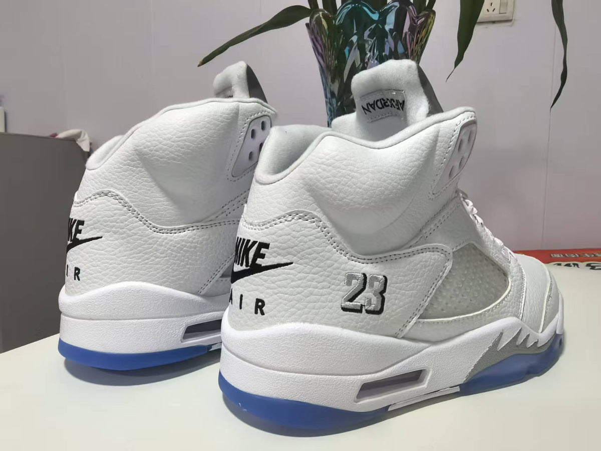 Air Jordan 5 Retro Sneakers - White/Metallic Silver