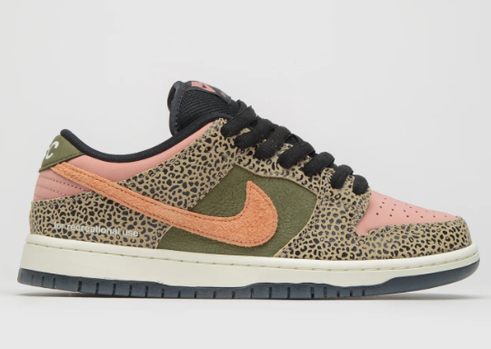Nike SB x Arts-Rec Dunk Low Pro Sneakers - Khaki/Amber Brown/Rough Green/Rust Pink