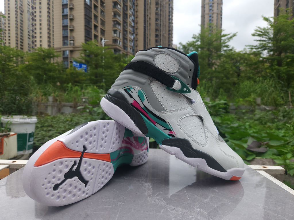 Air Jordan 8 Retro Sneakers - White/Grey/Green