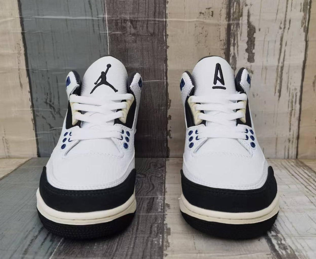 Air Jordan 3 Retro Sneakers - White/Grey/Blue