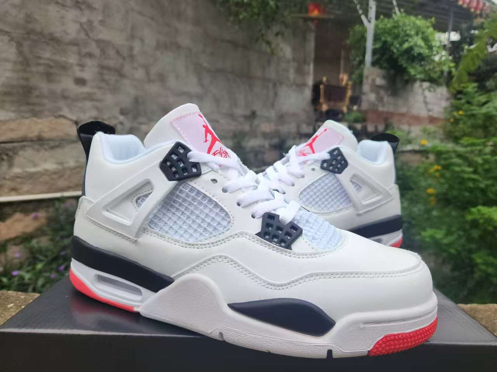 Air Jordan 4 Retro Sneakers - White/Red