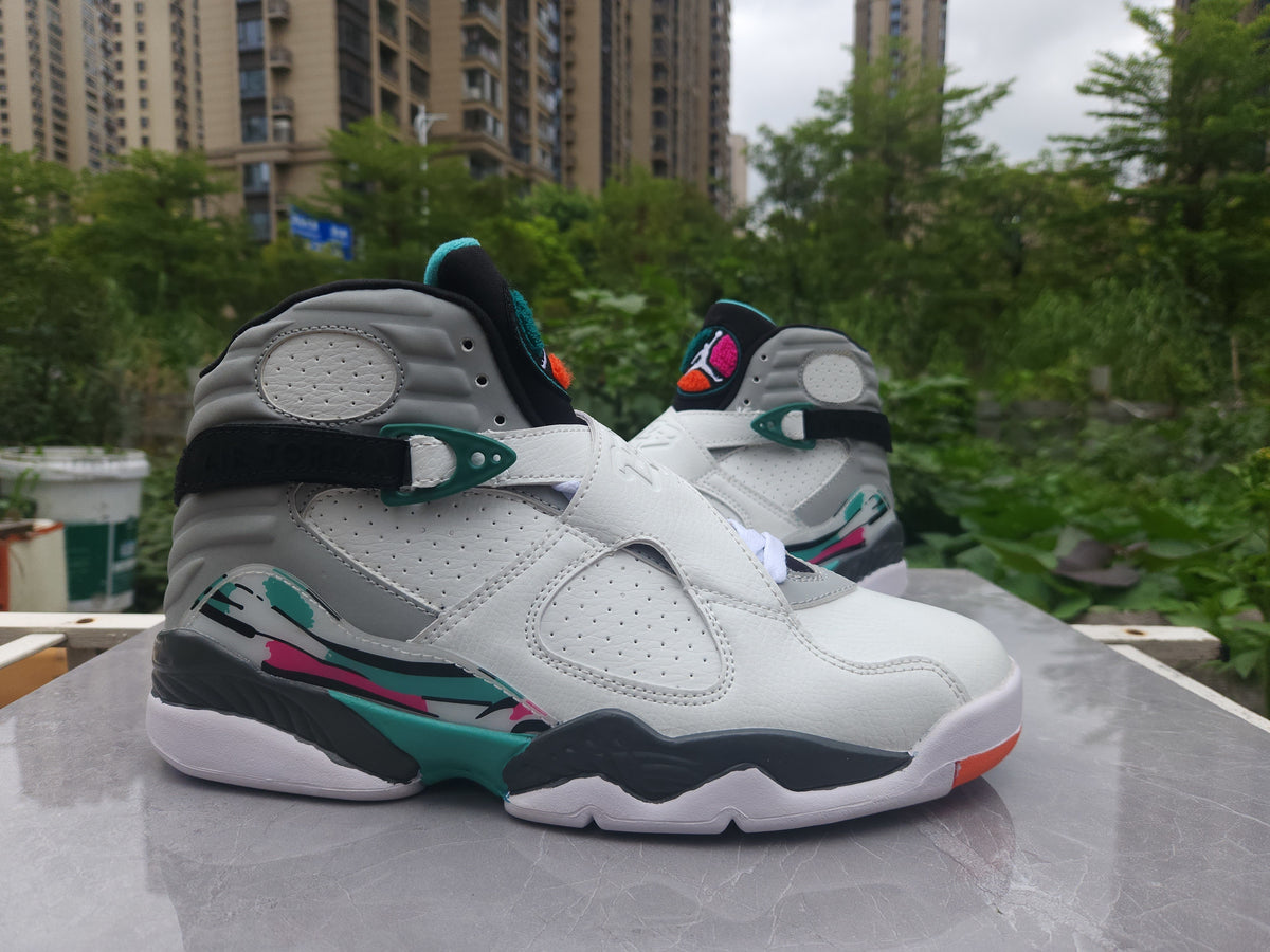Air Jordan 8 Retro Sneakers - White/Grey/Green