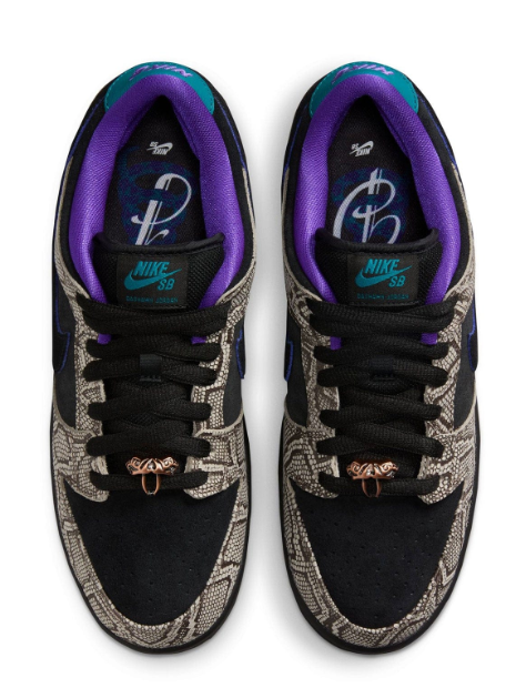 Nike SB Dunk Low Dashawn Jordan 'Snake Skin' Sneakers - Black/Fierce Purple