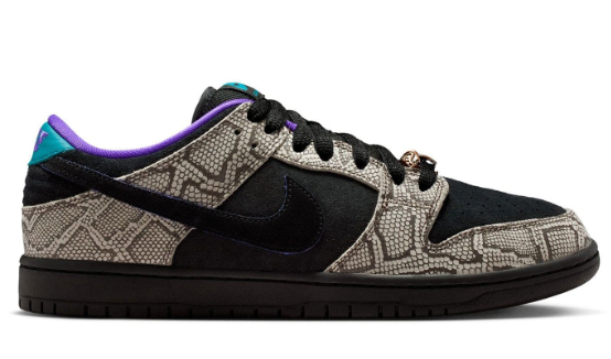 Nike SB Dunk Low Dashawn Jordan 'Snake Skin' Sneakers - Black/Fierce Purple