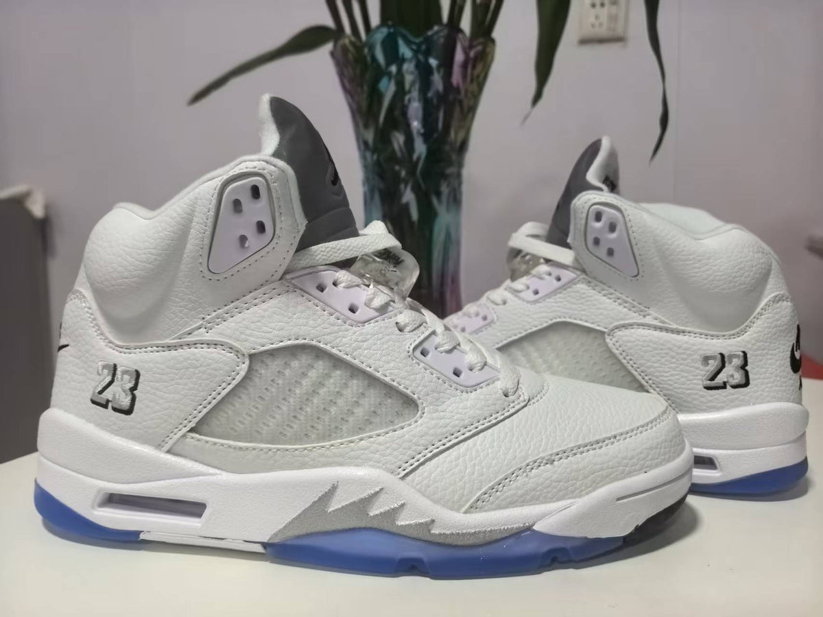 Air Jordan 5 Retro Sneakers - White/Metallic Silver